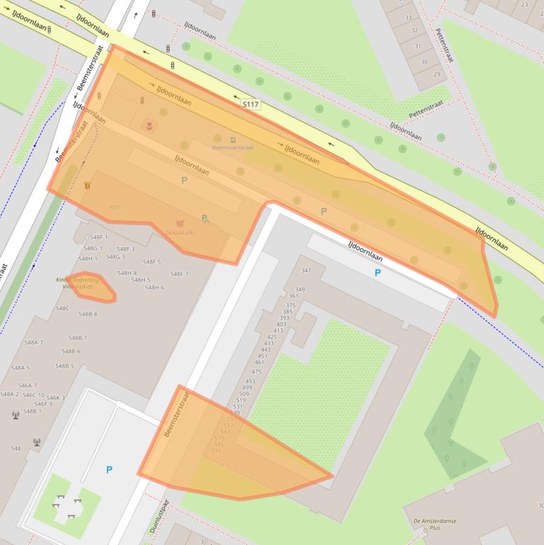 Kaart van postcodegebied 1024KT.