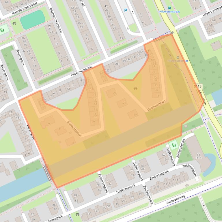 Kaart van postcodegebied 1024KW.