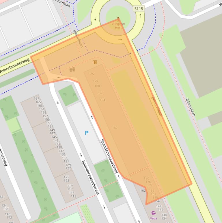 Kaart van postcodegebied 1024LH.