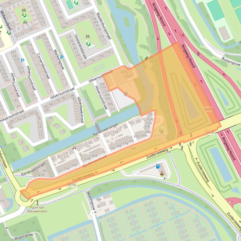 Kaart van postcodegebied 1024MB.