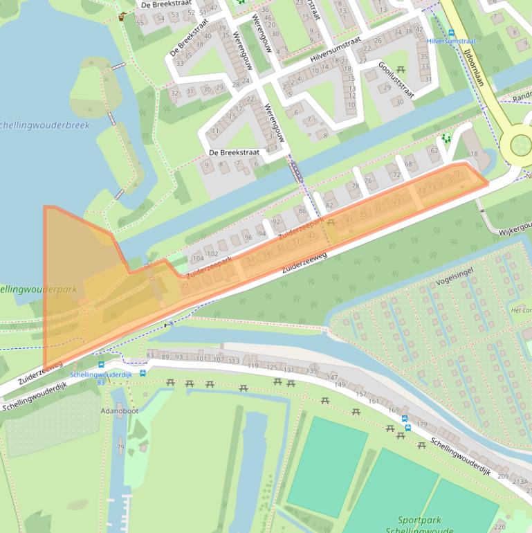 Kaart van postcodegebied 1024ME.