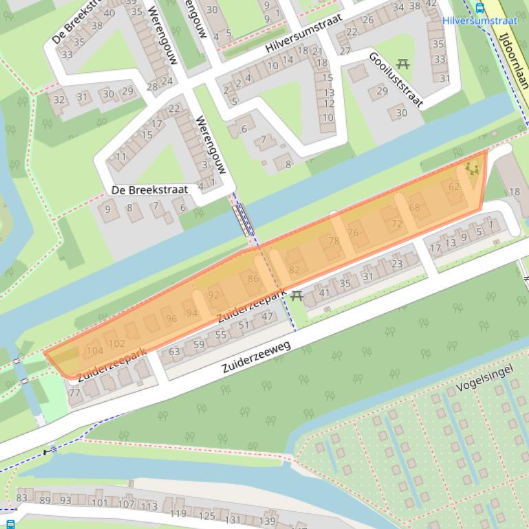 Kaart van postcodegebied 1024MH.