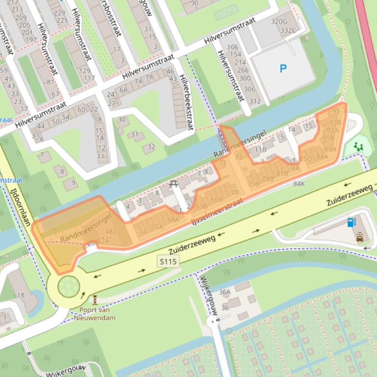 Kaart van postcodegebied 1024ML.