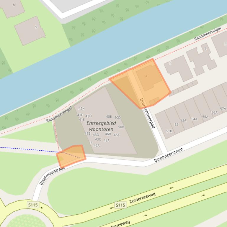 Kaart van postcodegebied 1024MN.