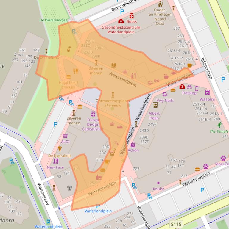 Kaart van postcodegebied 1024NB.