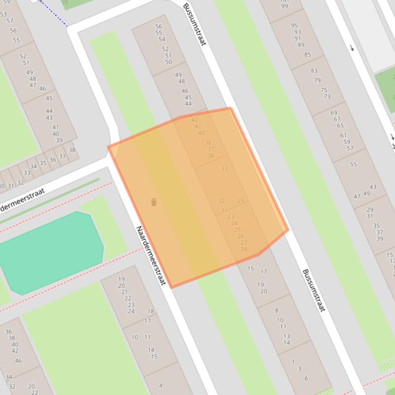 Kaart van postcodegebied 1024ND.