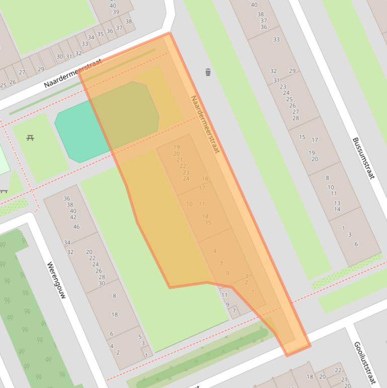 Kaart van postcodegebied 1024NG.