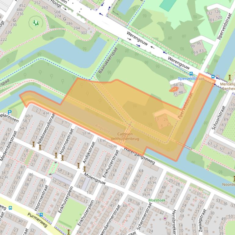 Kaart van postcodegebied 1024PG.