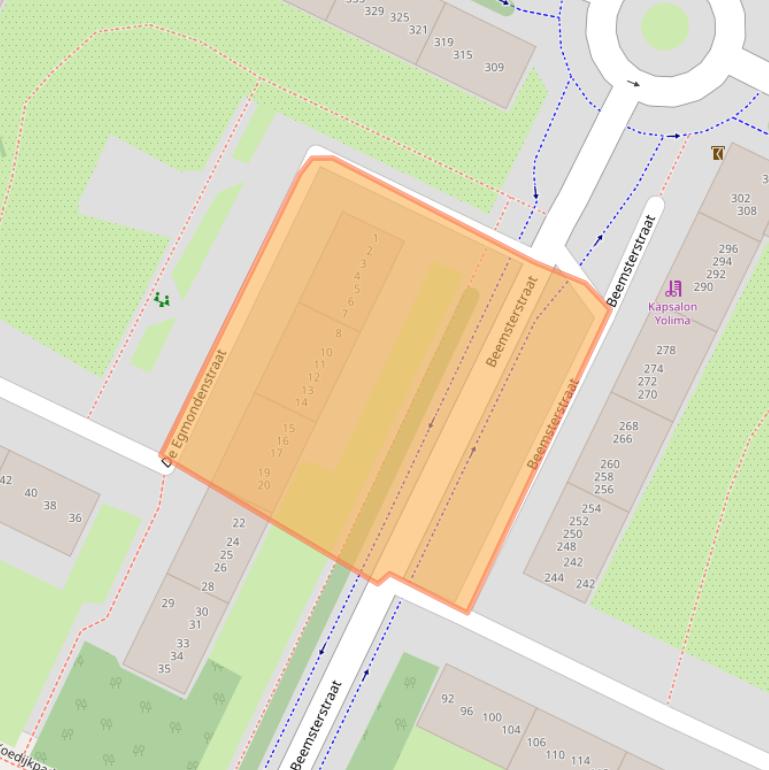 Kaart van postcodegebied 1024RS.