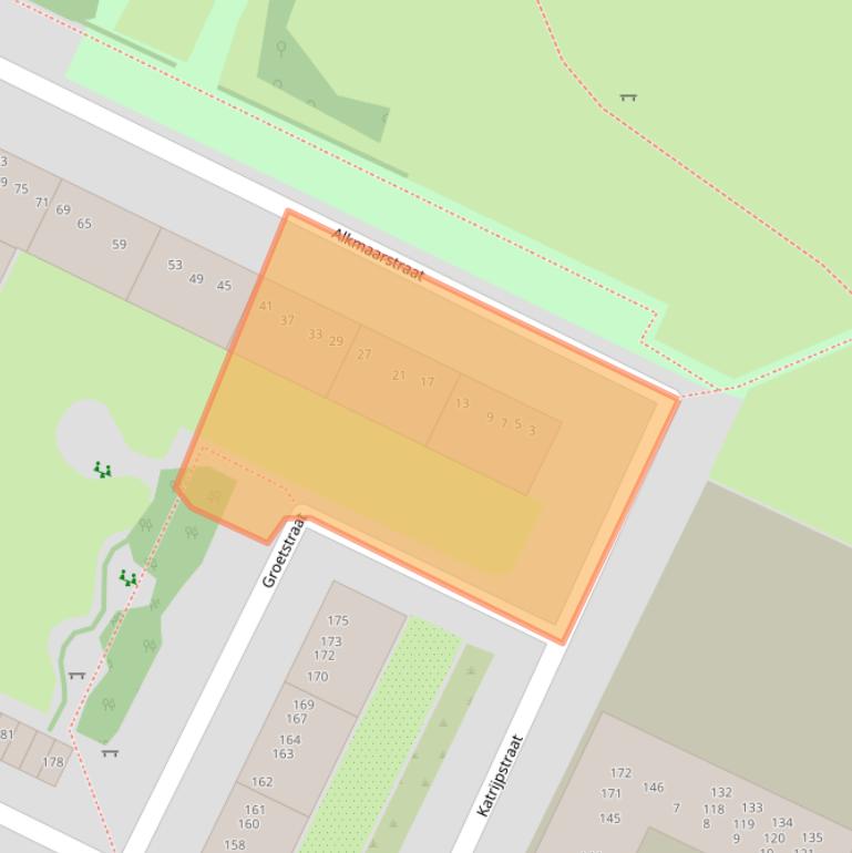 Kaart van postcodegebied 1024TJ.