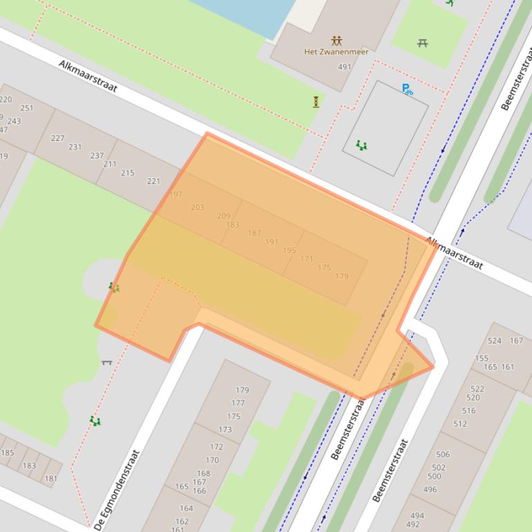 Kaart van postcodegebied 1024TN.