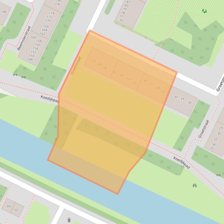 Kaart van postcodegebied 1024TX.