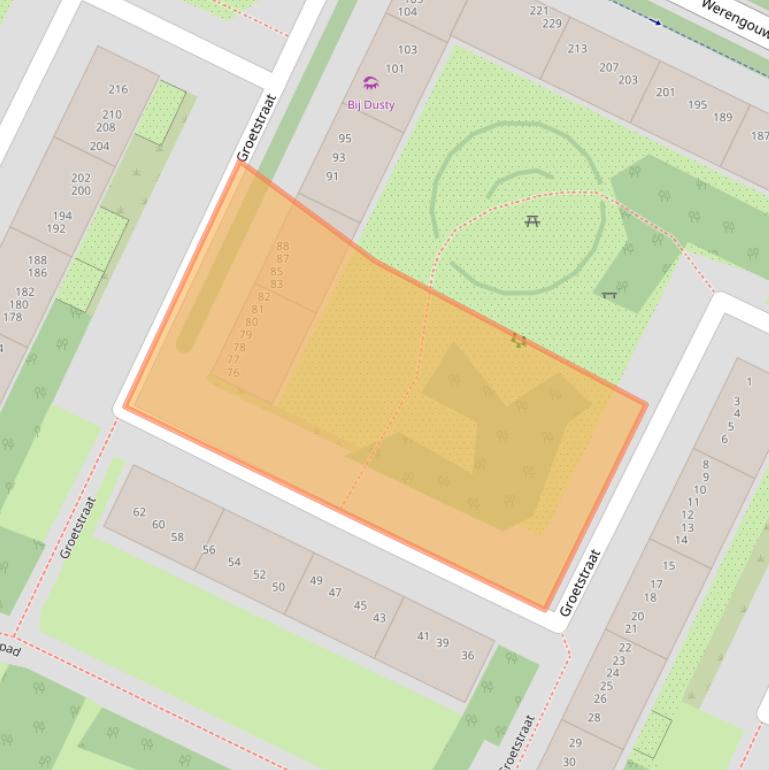 Kaart van postcodegebied 1024TZ.