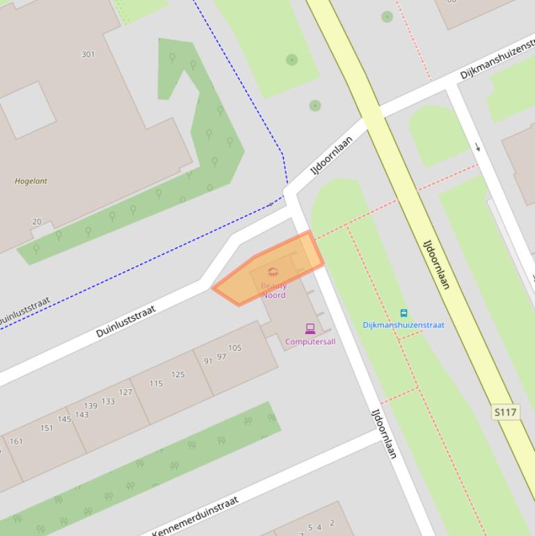 Kaart van postcodegebied 1024VH.