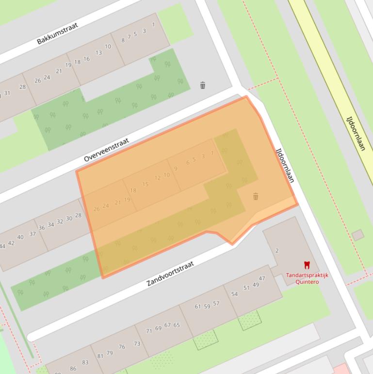 Kaart van postcodegebied 1024VV.