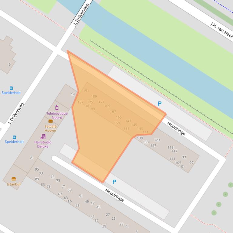 Kaart van postcodegebied 1025BD.