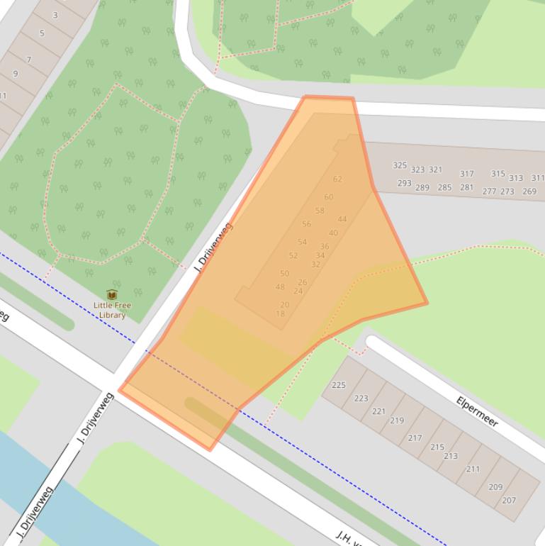 Kaart van postcodegebied 1025BJ.