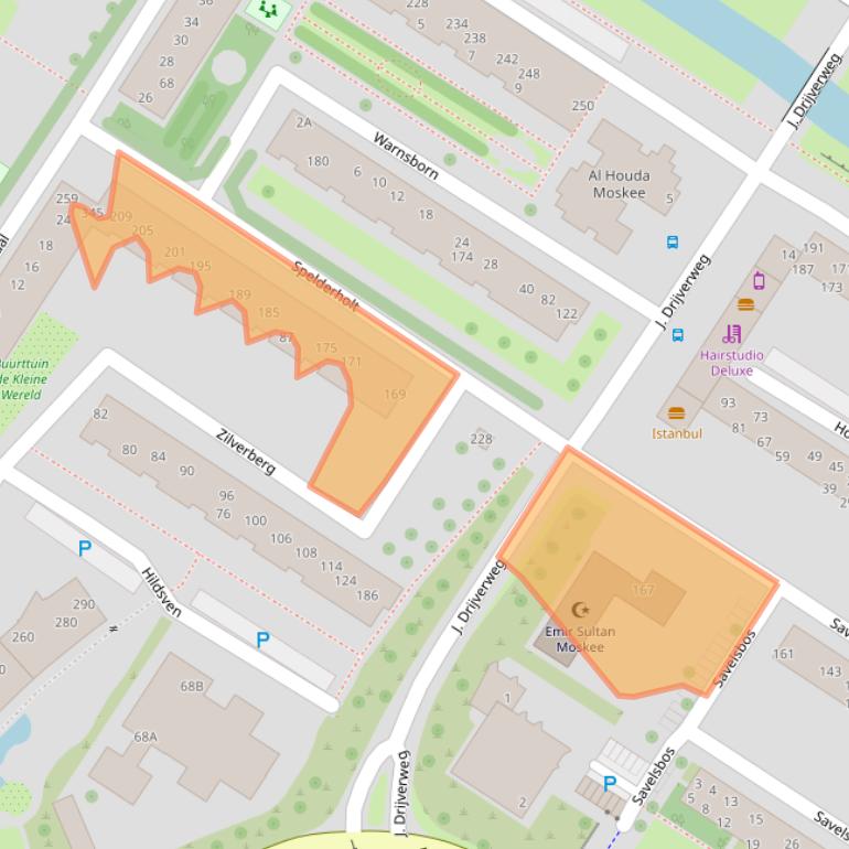 Kaart van postcodegebied 1025BM.