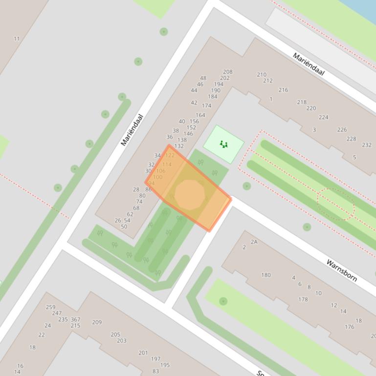 Kaart van postcodegebied 1025BW.