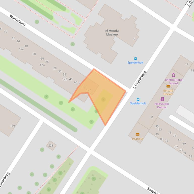 Kaart van postcodegebied 1025CC.