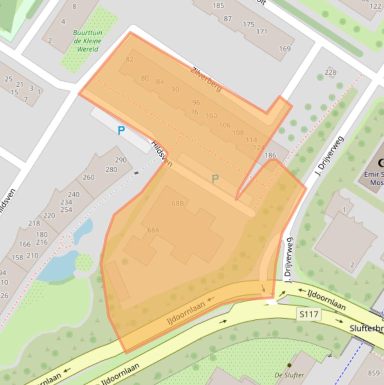 Kaart van postcodegebied 1025CJ.