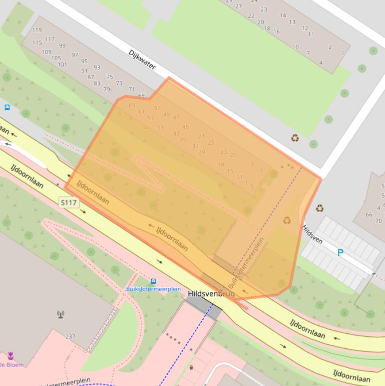 Kaart van postcodegebied 1025CV.
