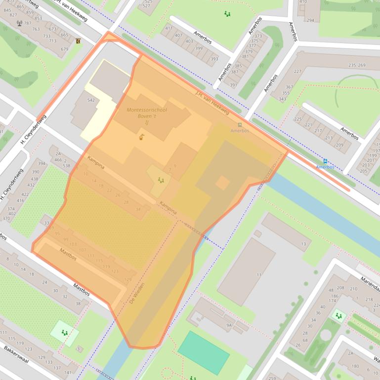Kaart van postcodegebied 1025DD.