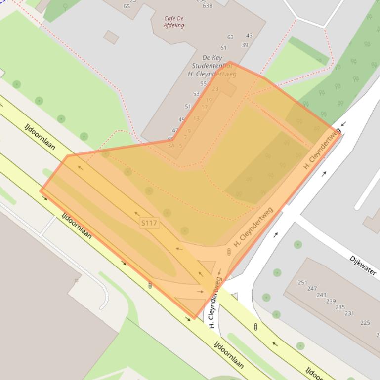 Kaart van postcodegebied 1025DE.