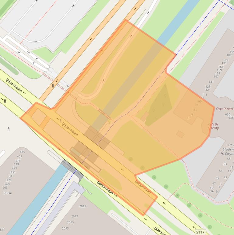 Kaart van postcodegebied 1025DH.