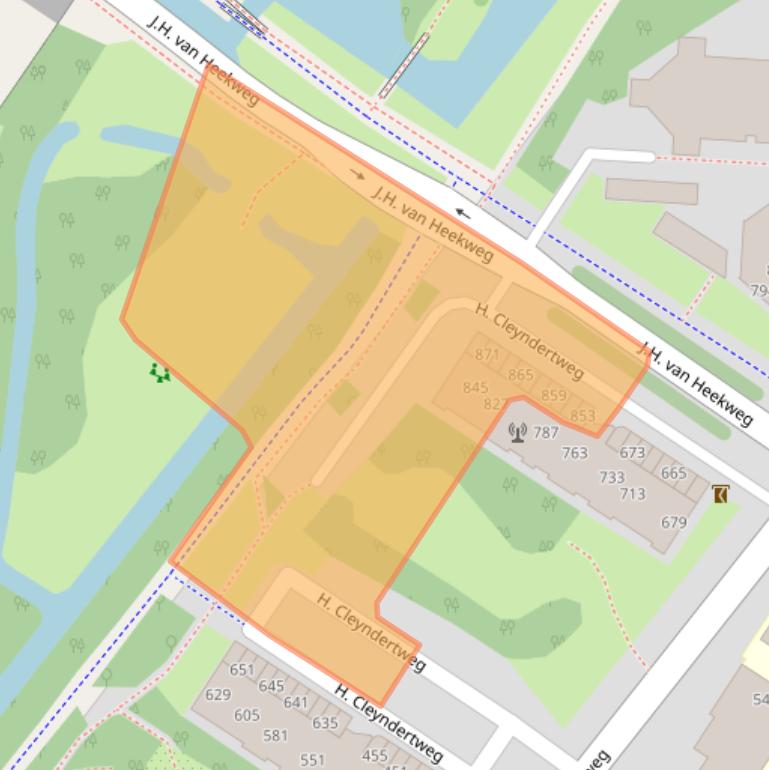 Kaart van postcodegebied 1025EE.