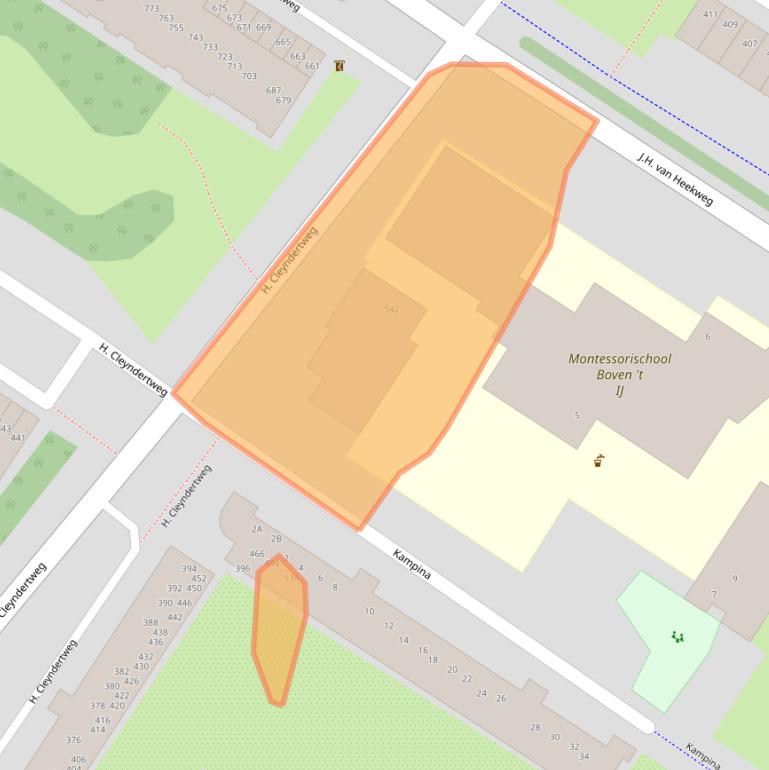 Kaart van postcodegebied 1025ER.