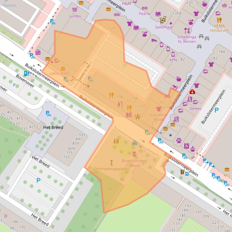 Kaart van postcodegebied 1025EX.
