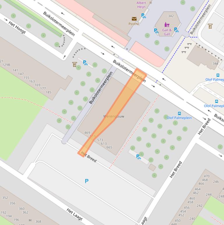 Kaart van postcodegebied 1025HT.