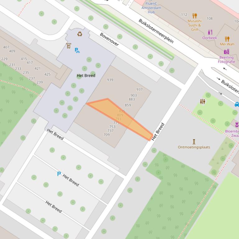 Kaart van postcodegebied 1025JC.