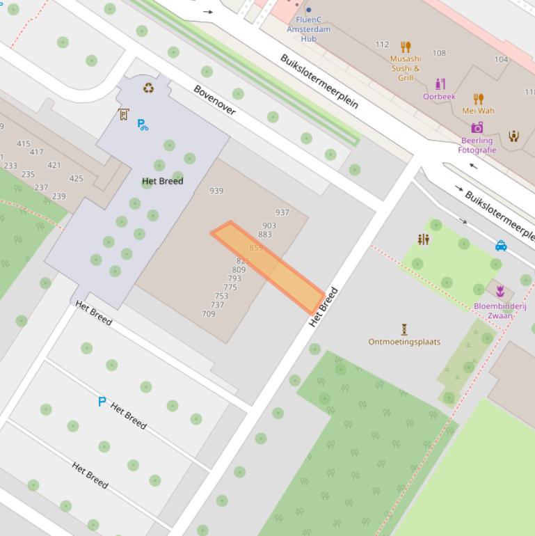 Kaart van postcodegebied 1025JD.