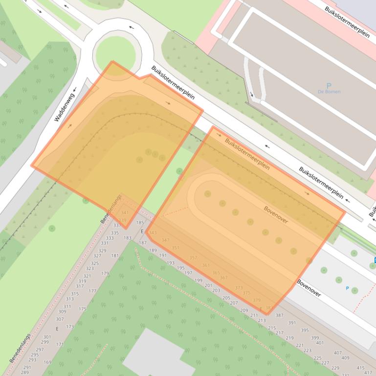 Kaart van postcodegebied 1025JS.