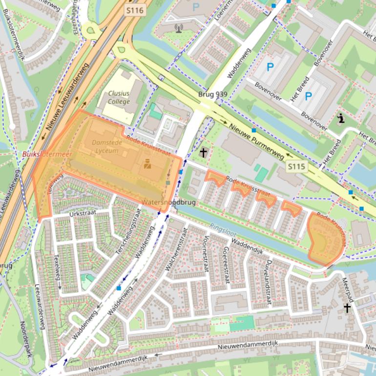 Kaart van postcodegebied 1025KM.