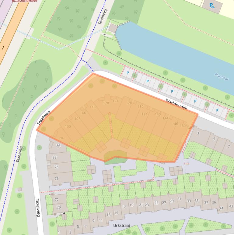 Kaart van postcodegebied 1025MB.