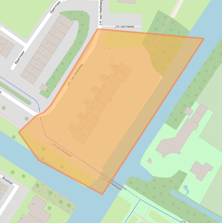 Kaart van postcodegebied 1025MC.