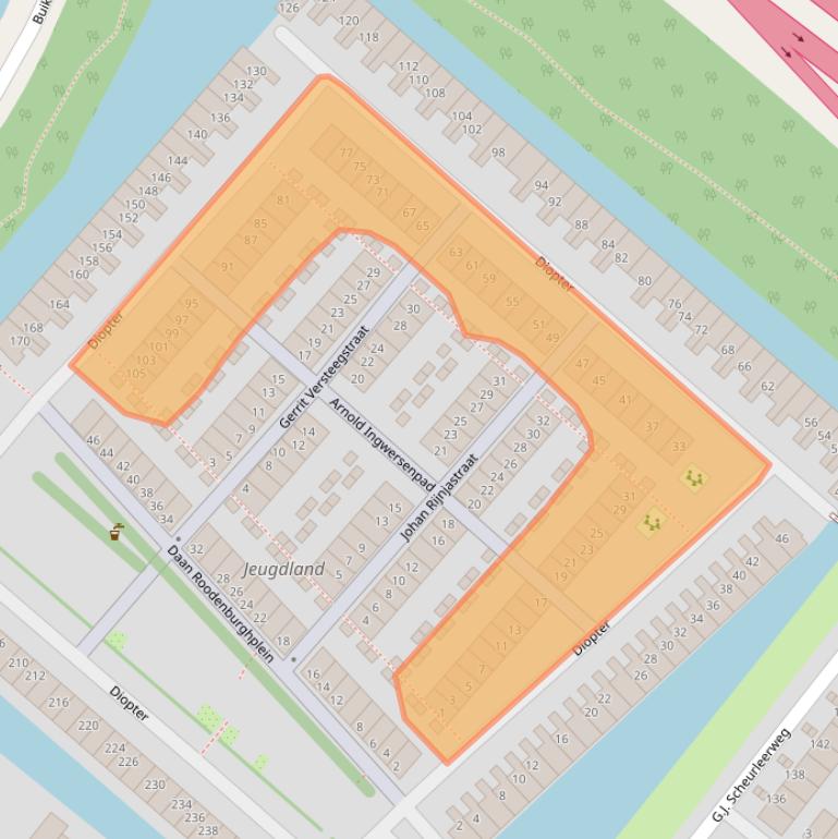 Kaart van postcodegebied 1025MR.