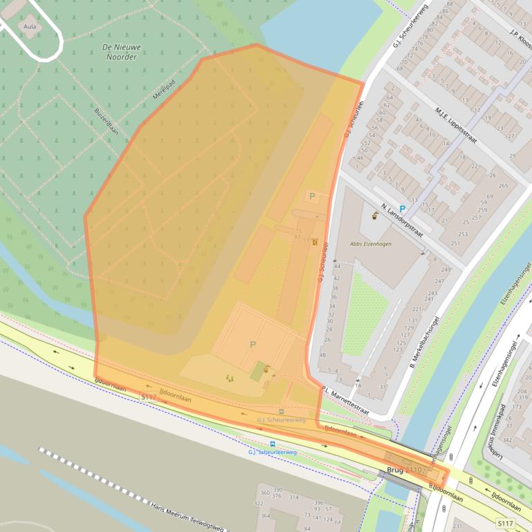 Kaart van postcodegebied 1025MZ.