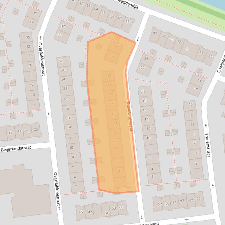 Kaart van postcodegebied 1025NC.