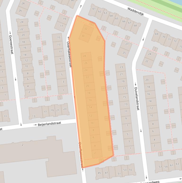 Kaart van postcodegebied 1025NG.