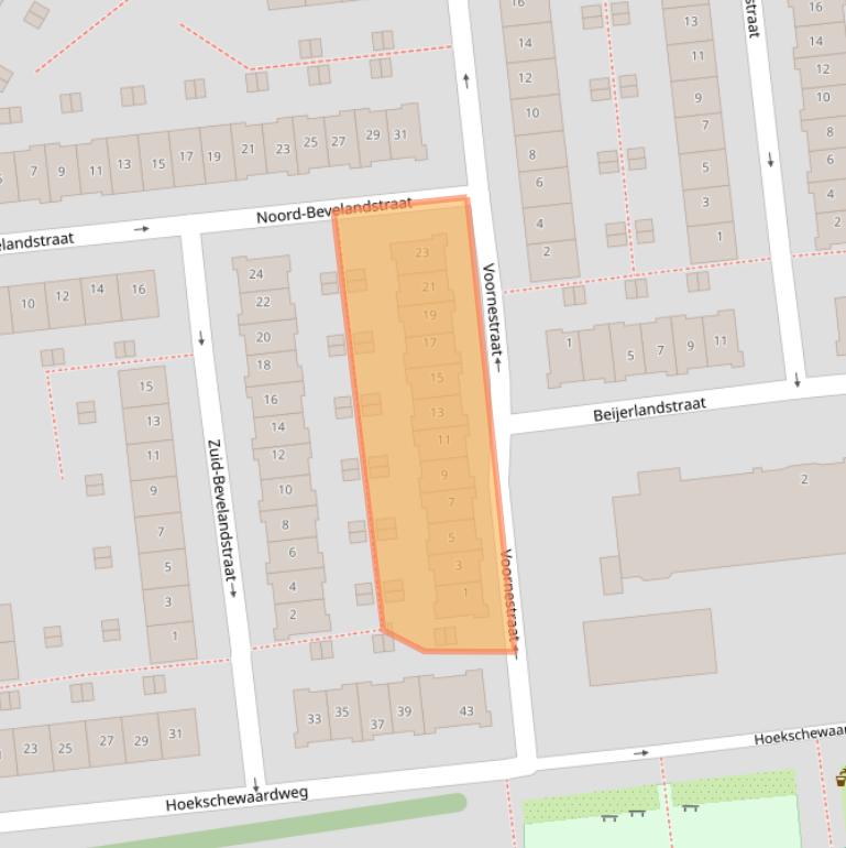 Kaart van postcodegebied 1025NK.