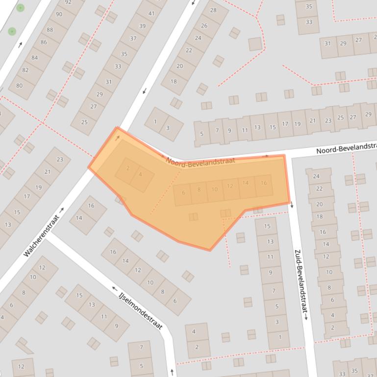 Kaart van postcodegebied 1025NR.