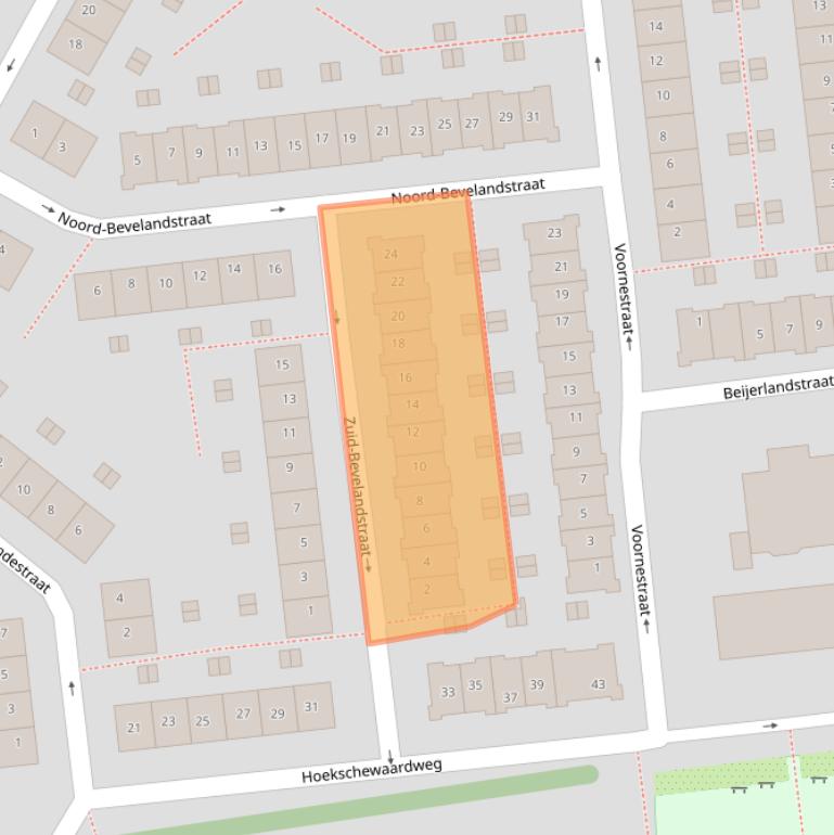 Kaart van postcodegebied 1025NT.