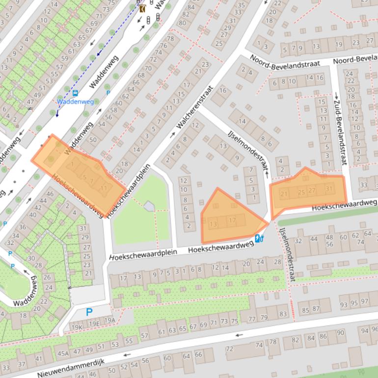 Kaart van postcodegebied 1025PA.