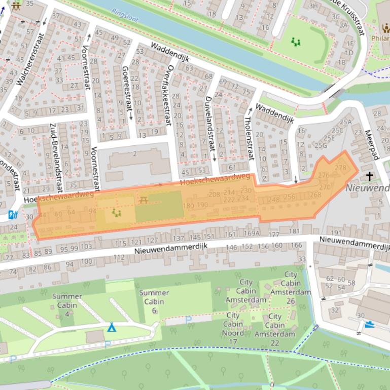 Kaart van postcodegebied 1025PD.