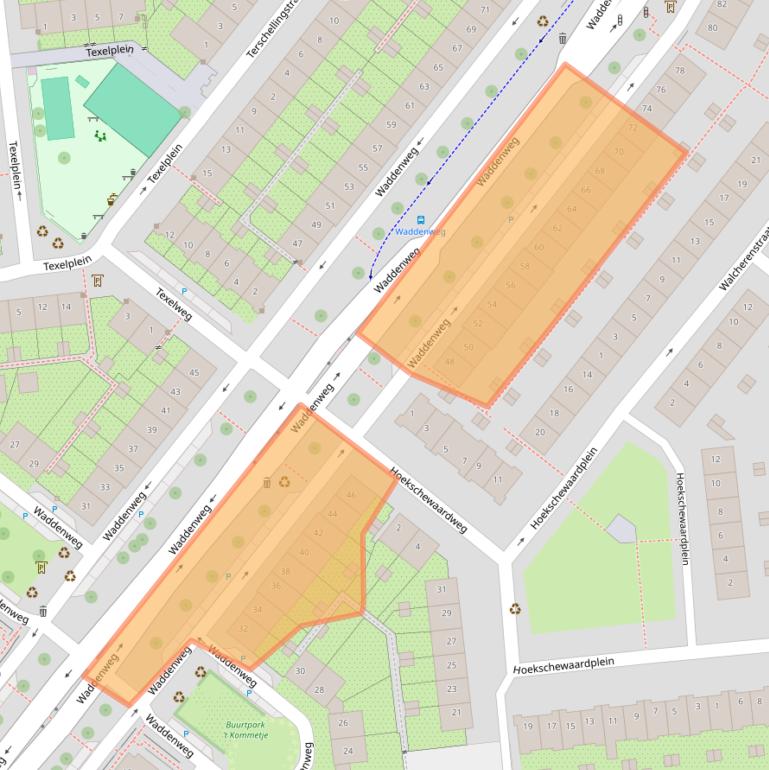 Kaart van postcodegebied 1025PW.
