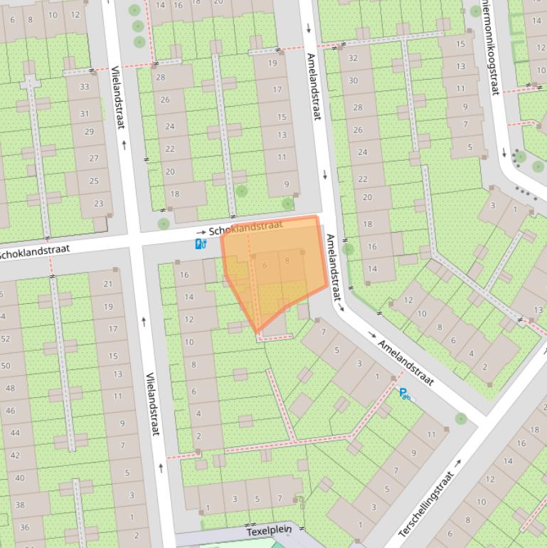 Kaart van postcodegebied 1025RL.